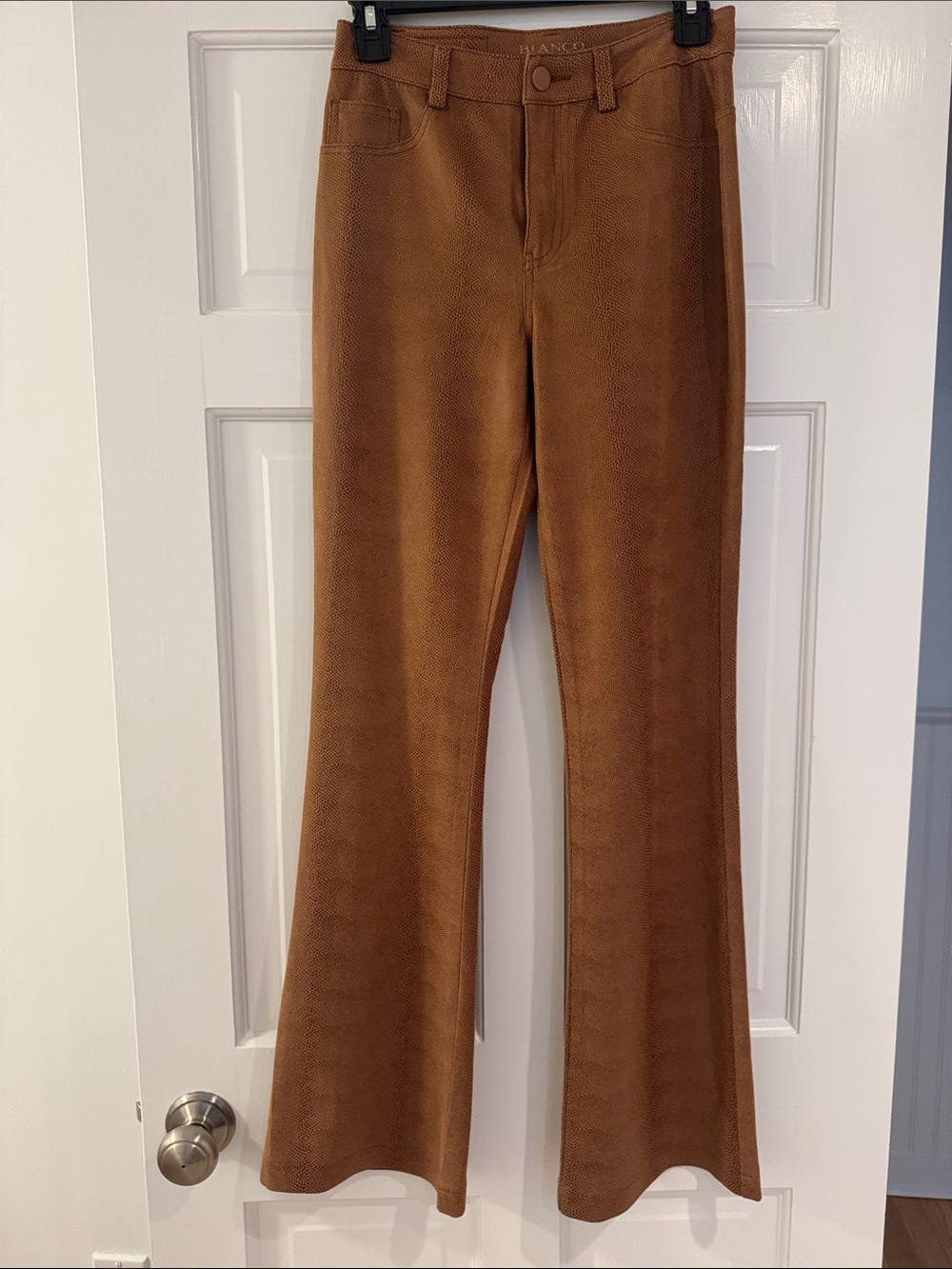 Bianco - Suede-Look Flared Pants in Camel